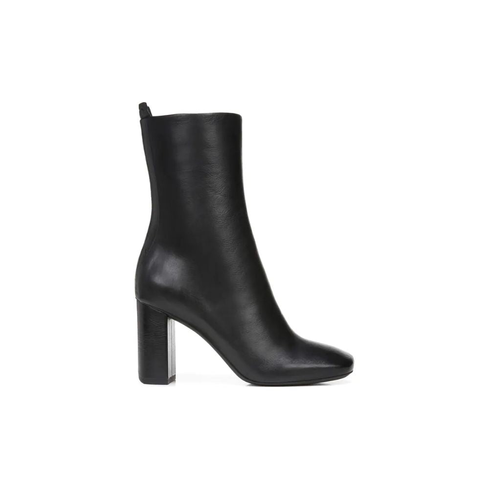 Binnie Black Leather Franco Sarto Block Heel Boots