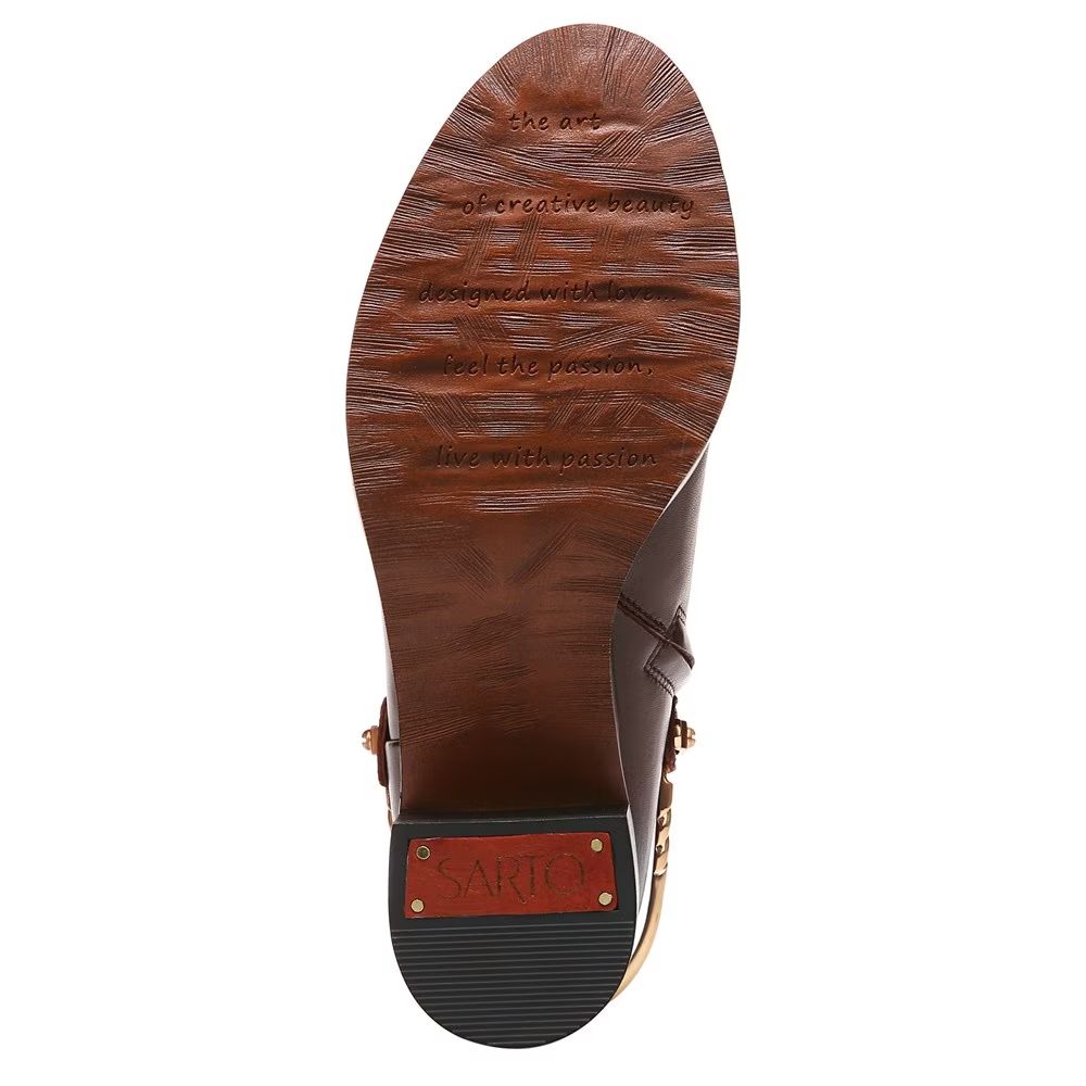 Sandy Brown Leather Franco Sarto Ankle Boots