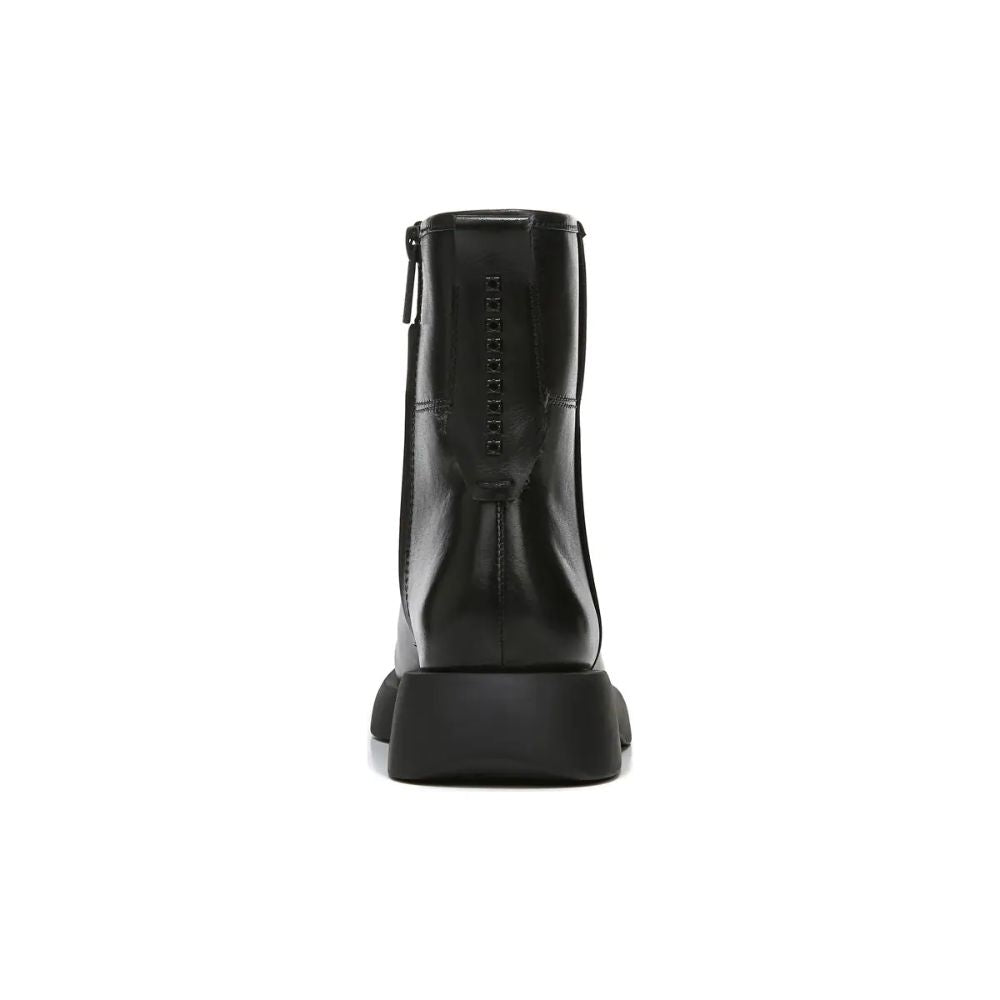 Etna Black Leather Franco Sarto Platform Ankle Boots