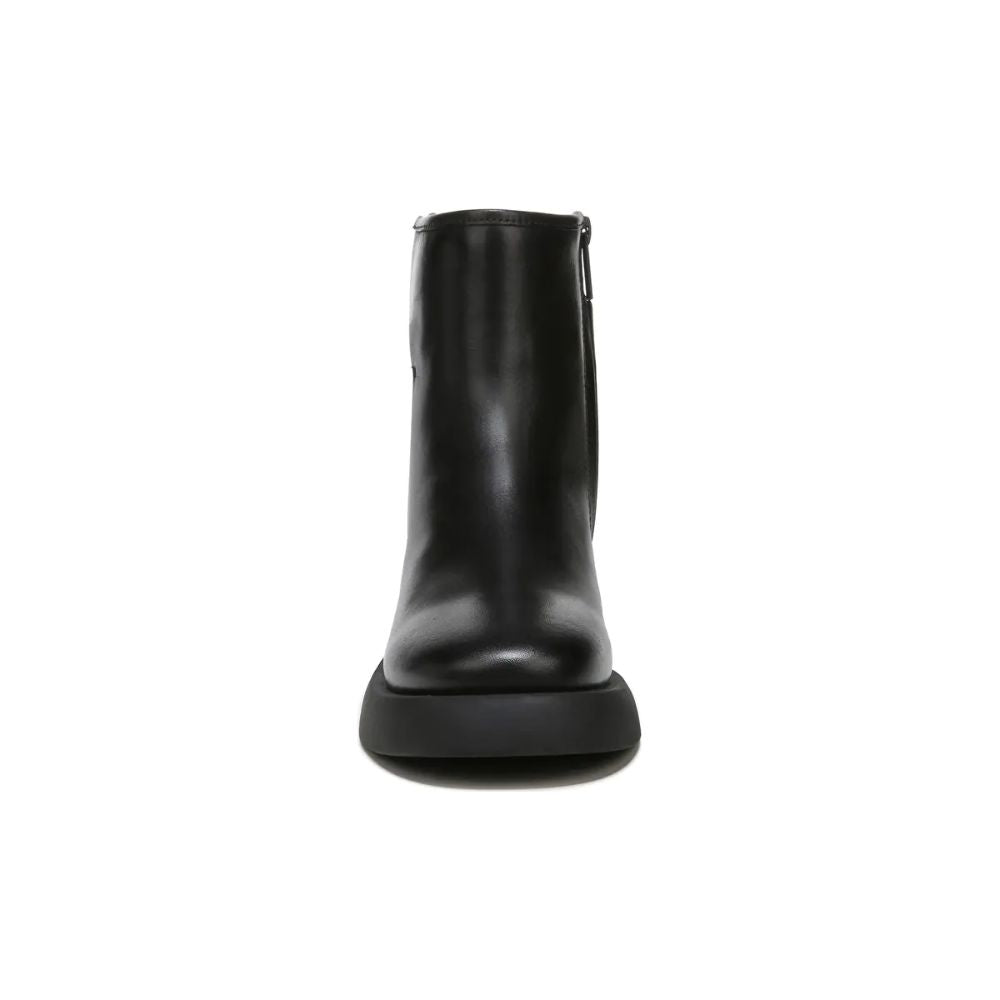 Etna Black Leather Franco Sarto Platform Ankle Boots