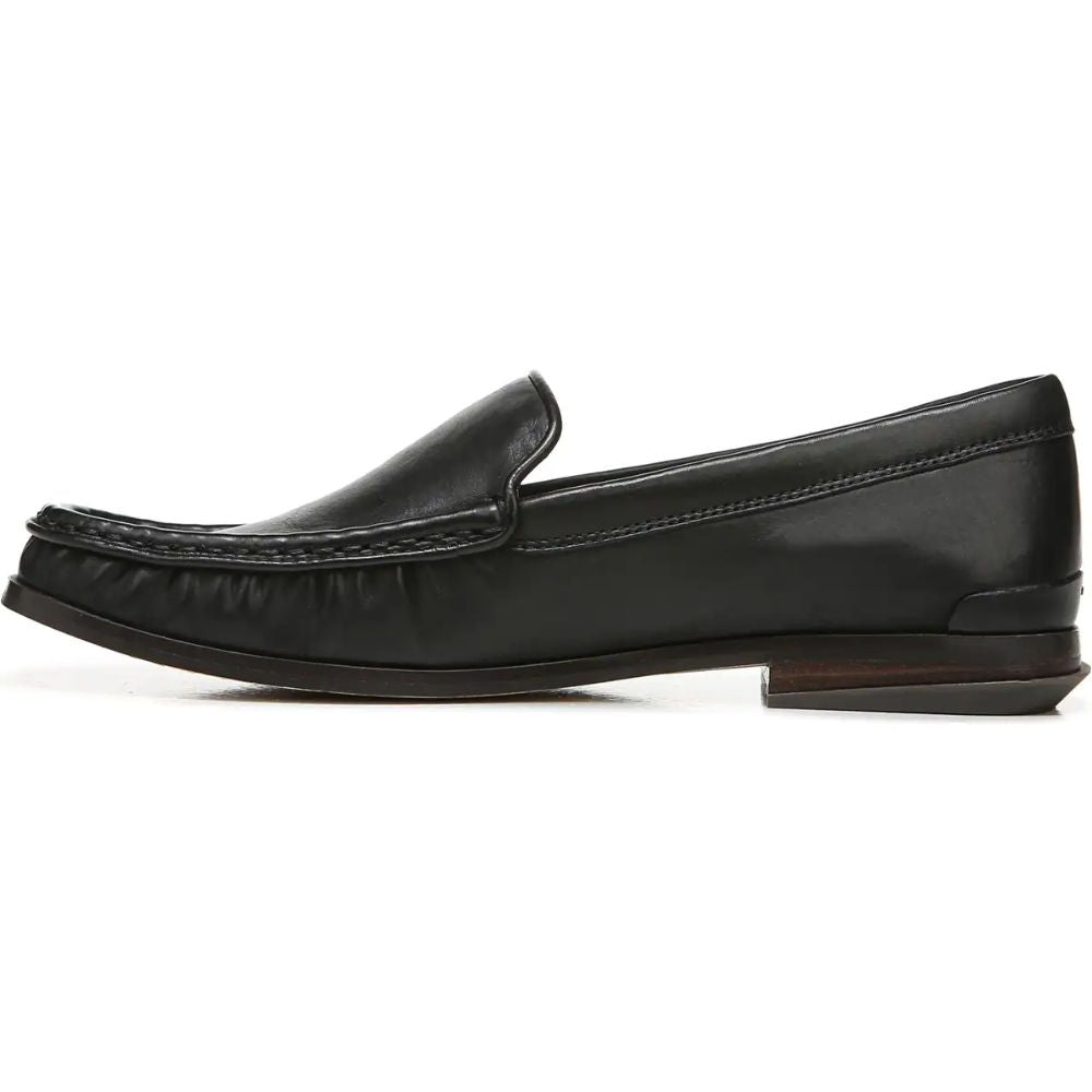 Gina Black Leather Franco Sarto Loafer Flats