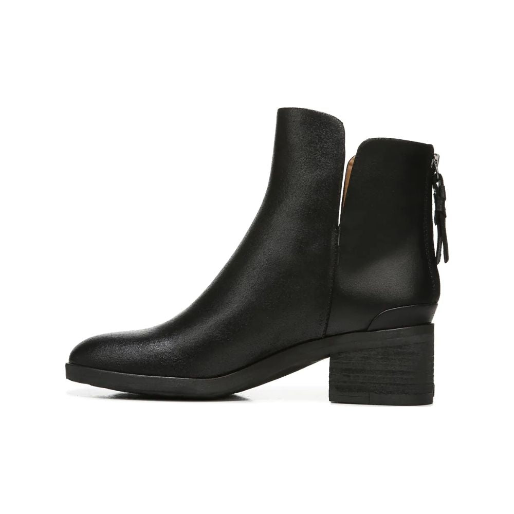 Zelma Black Leather Franco Sarto Ankle Boots