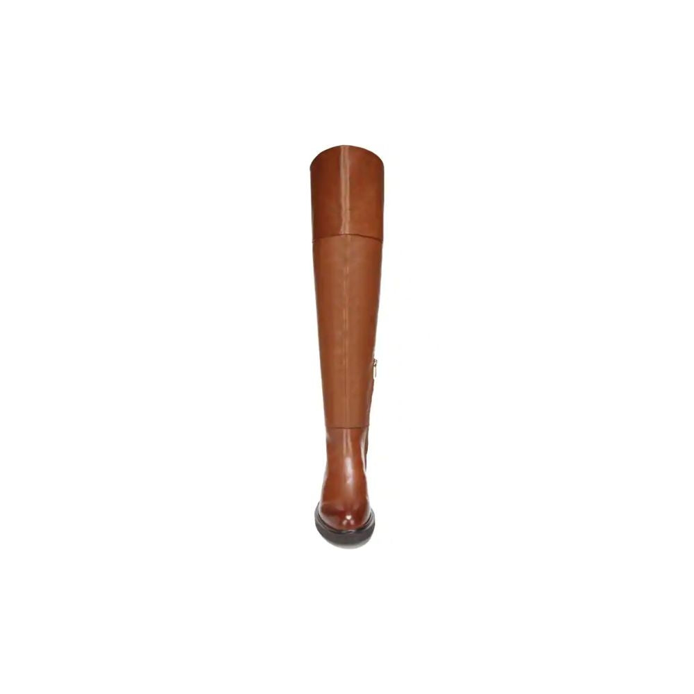 Battina Cognac Leather Franco Sarto Tall Boots Wide Calf