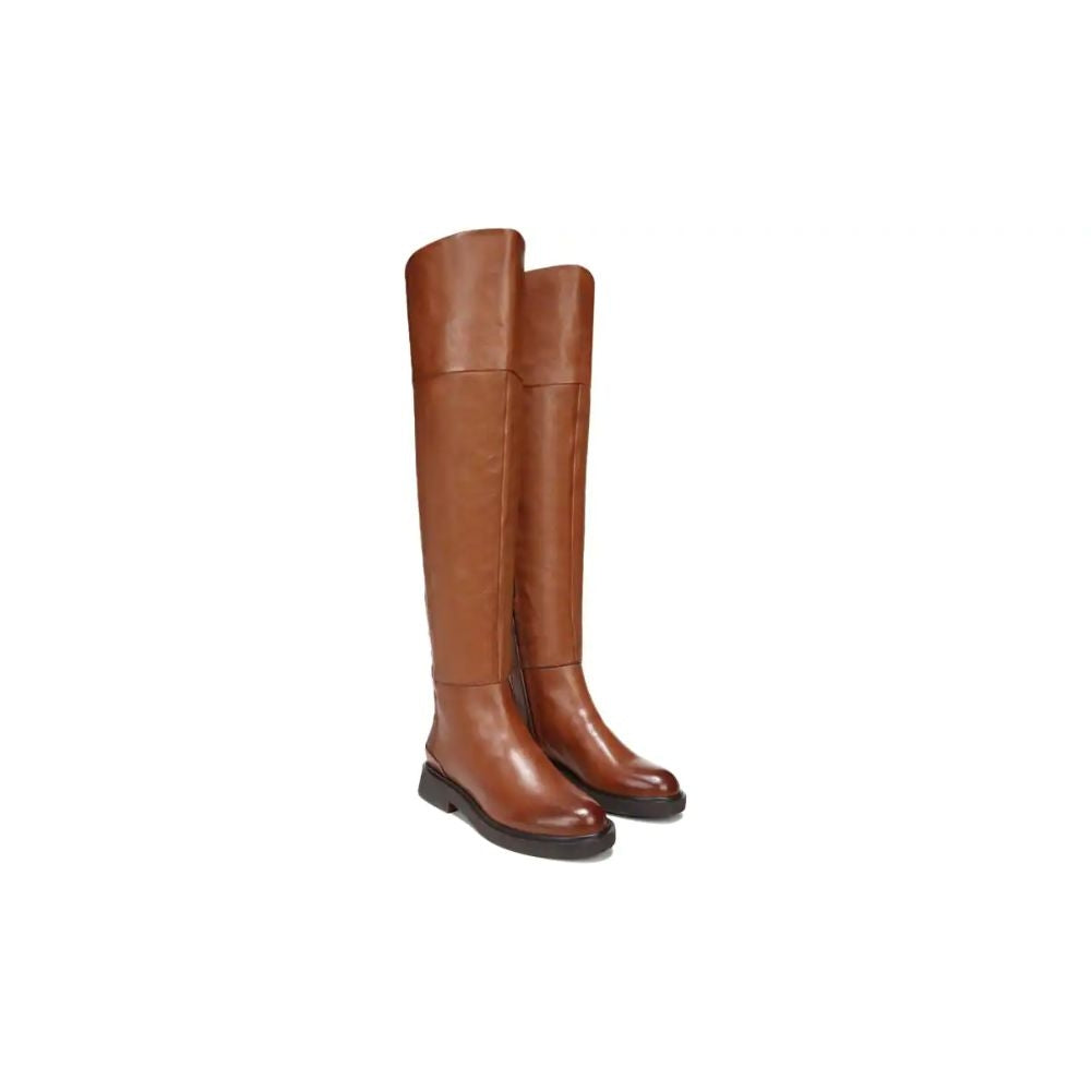 Battina Cognac Leather Franco Sarto Tall Boots Wide Calf