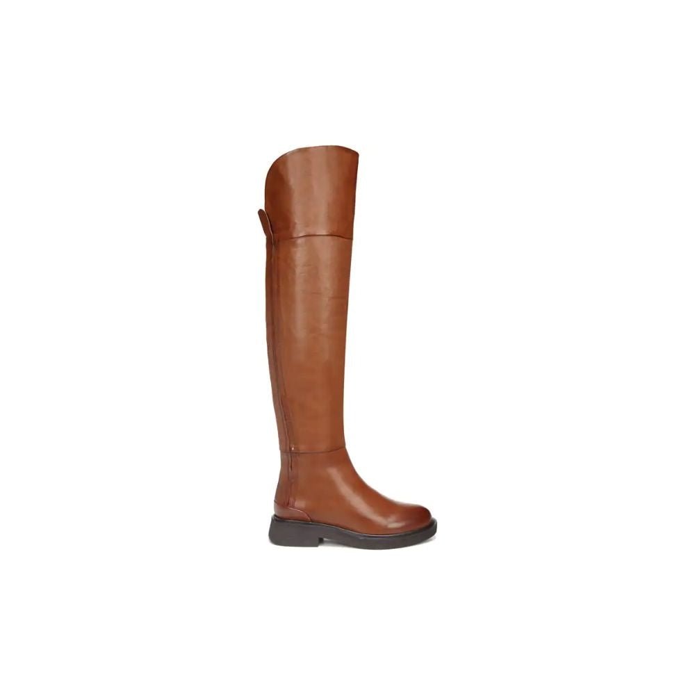 Battina Cognac Leather Franco Sarto Tall Boots Wide Calf
