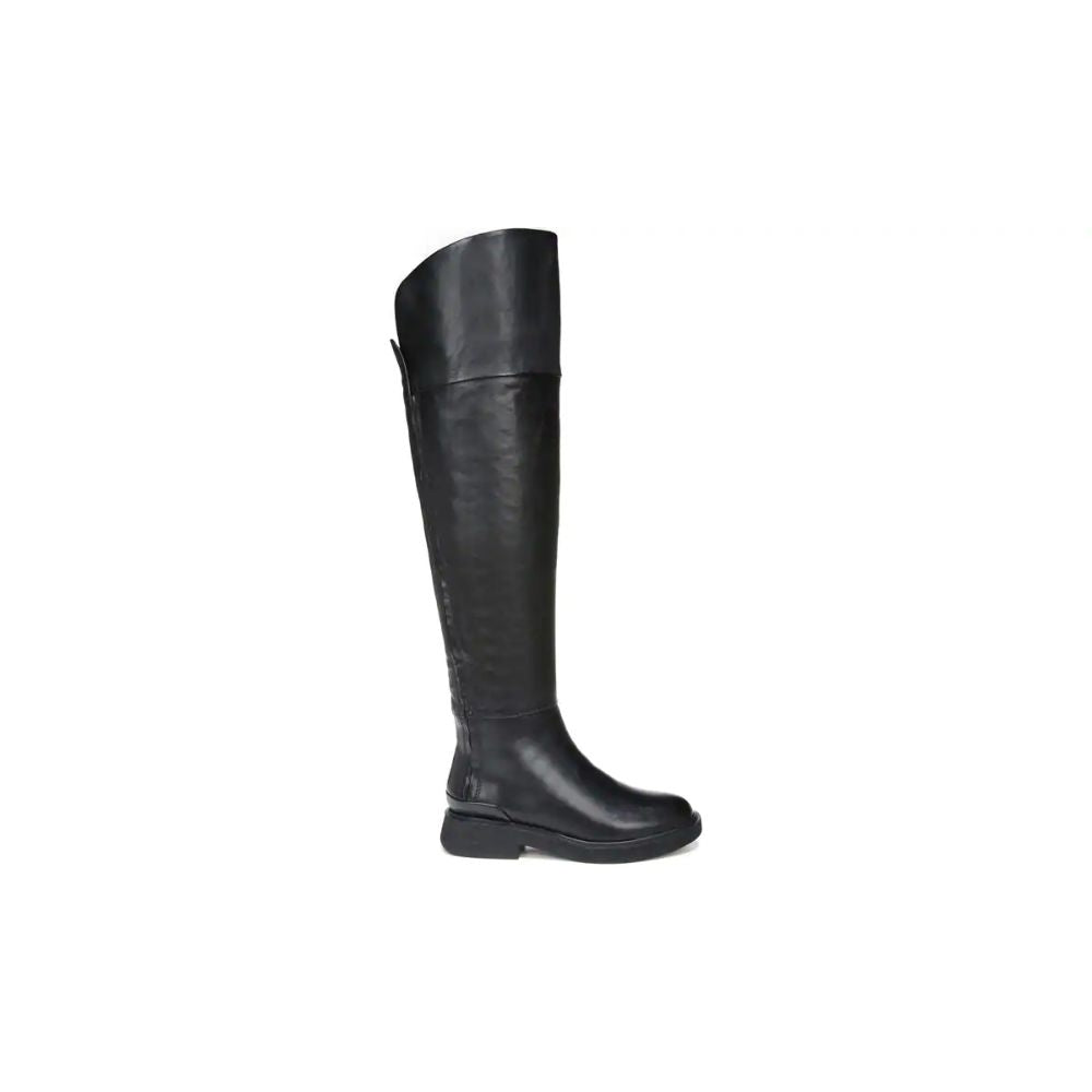 Battina Black Leather Wide Calf Franco Sarto Tall Boots
