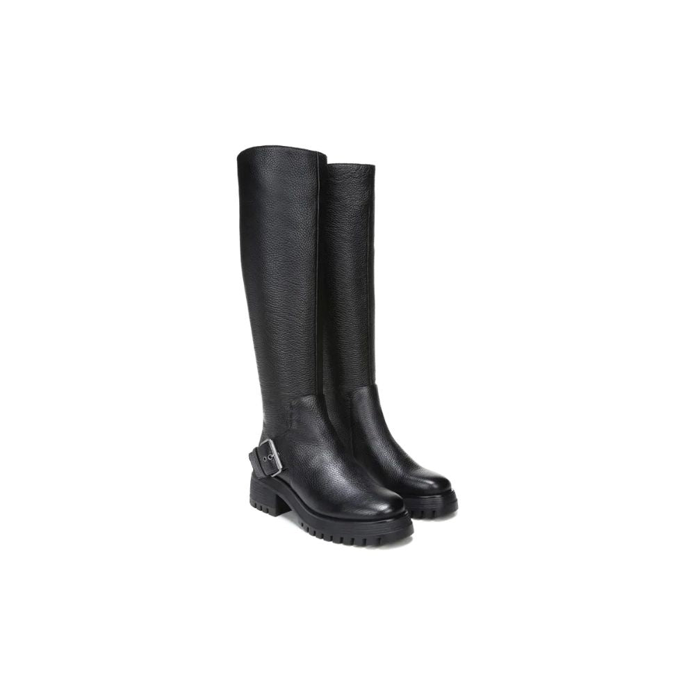 Julie Black Leather Franco Sarto Tall Boots
