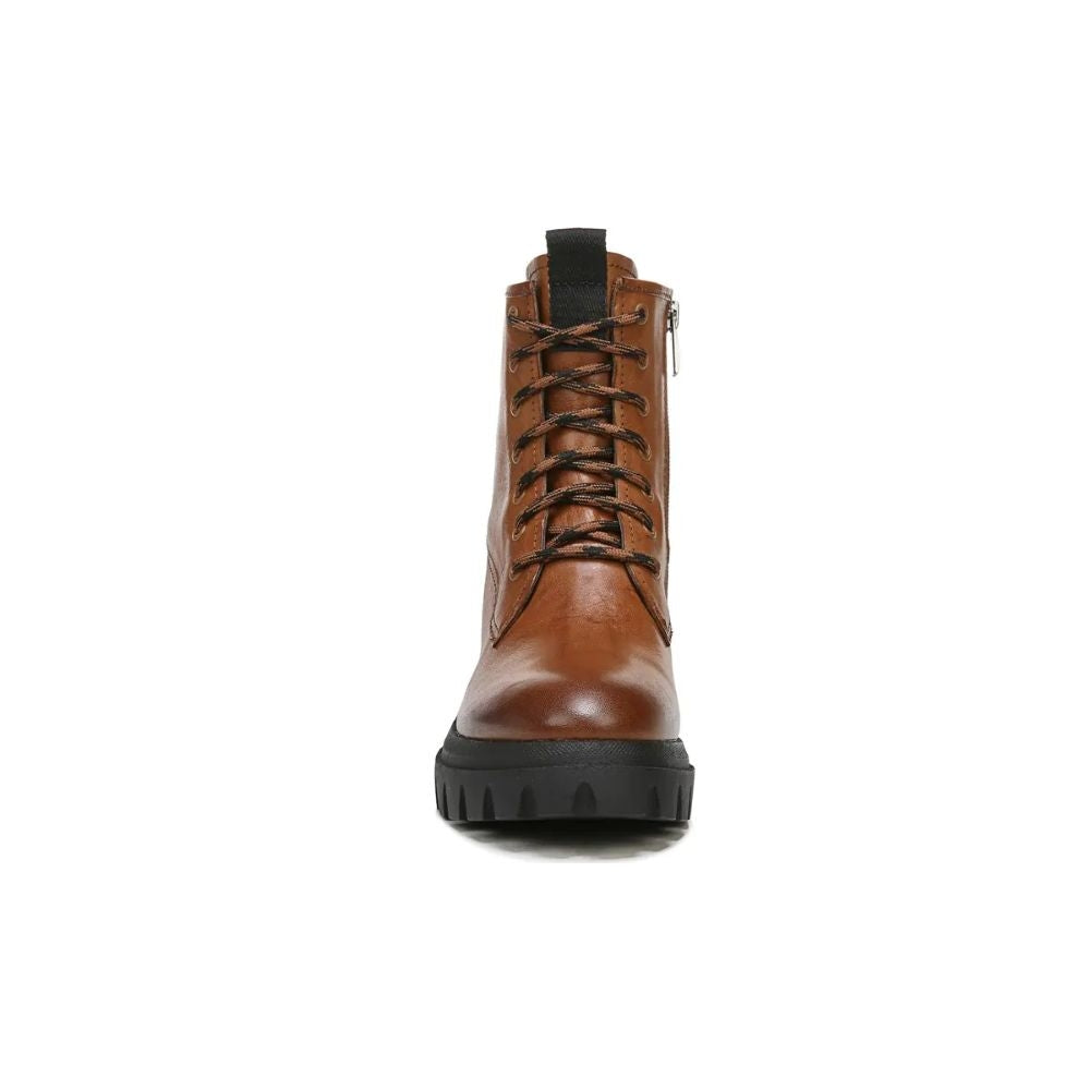 Robbie Cognac Leather Franco Sarto Combat Boots