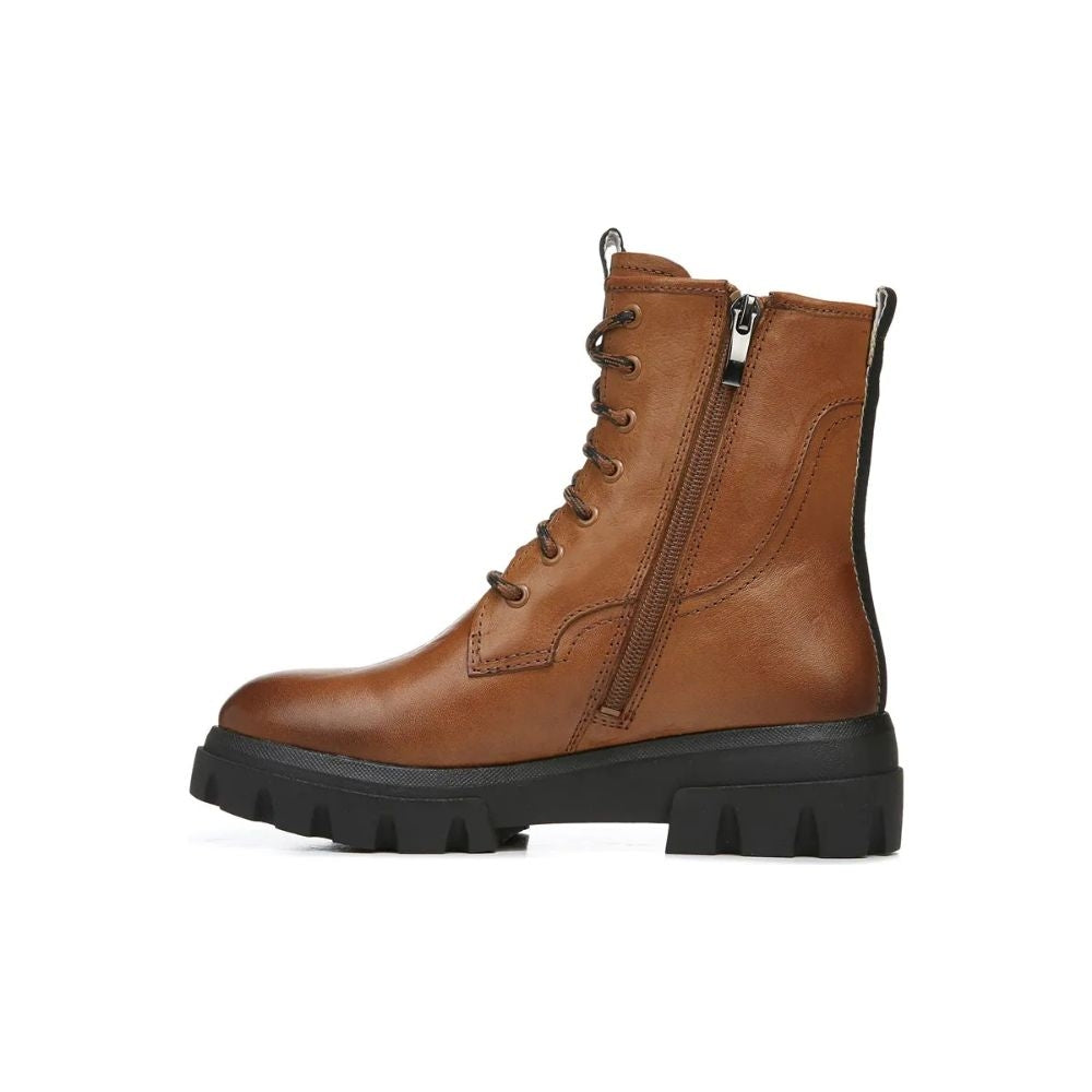 Robbie Cognac Leather Franco Sarto Combat Boots