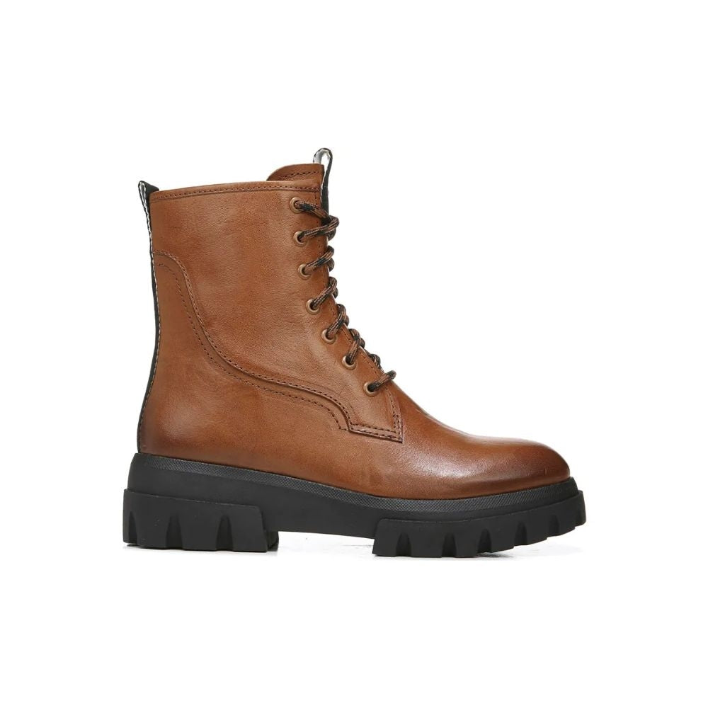 Robbie Cognac Leather Franco Sarto Combat Boots