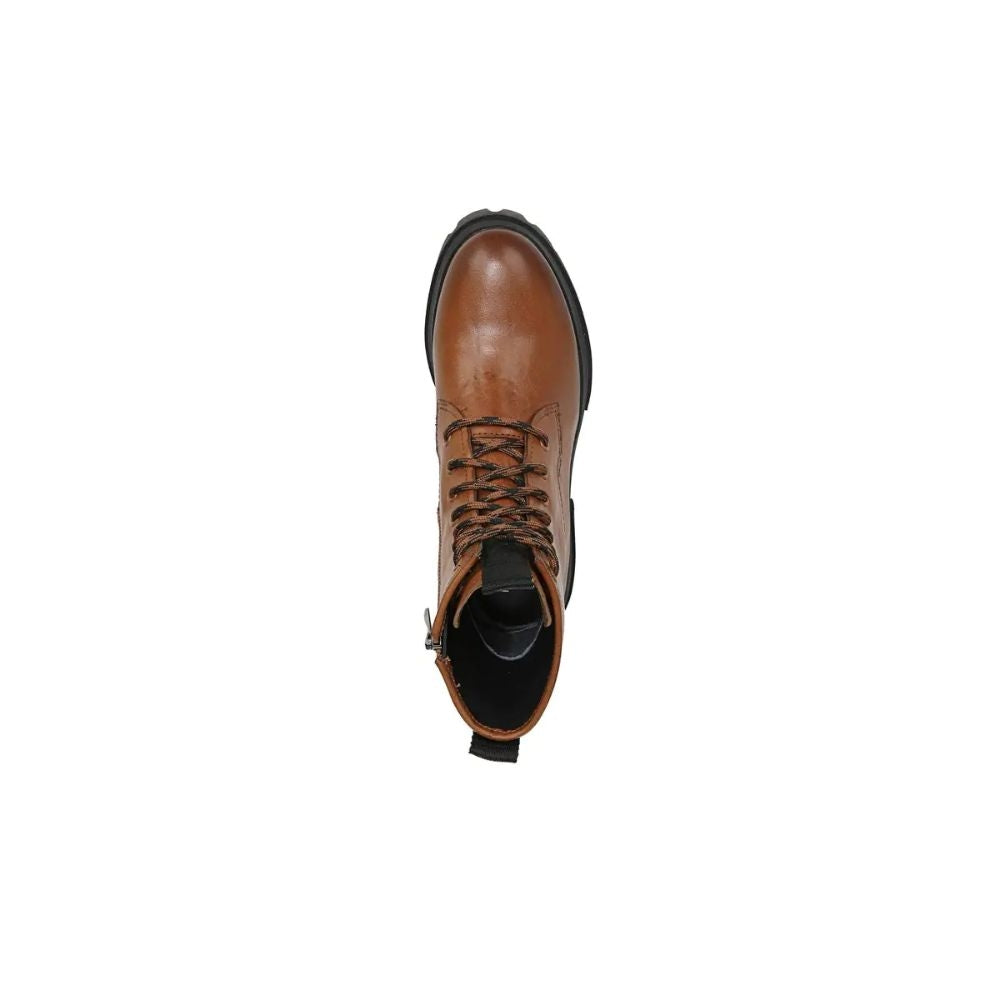 Robbie Cognac Leather Franco Sarto Combat Boots