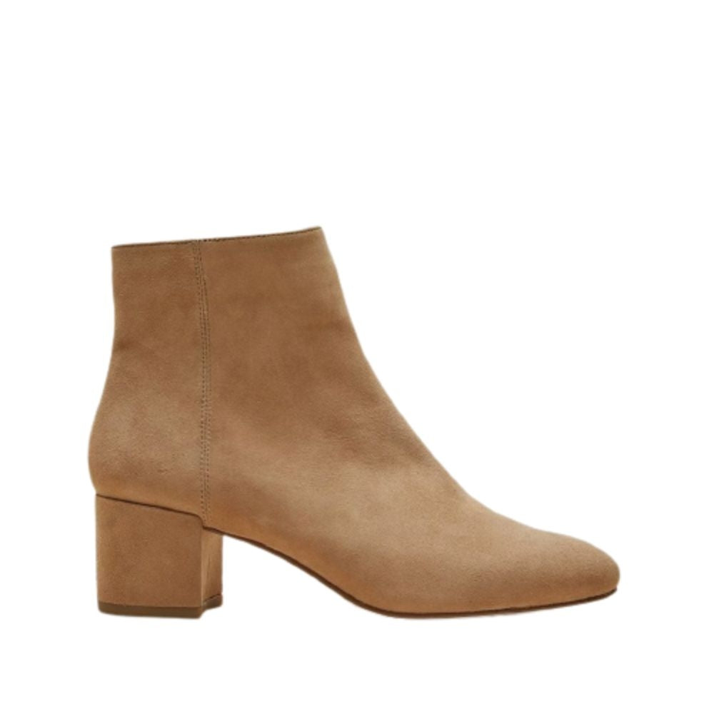 Umiko Latte Biege Suede Pelle Moda Ankle Boots