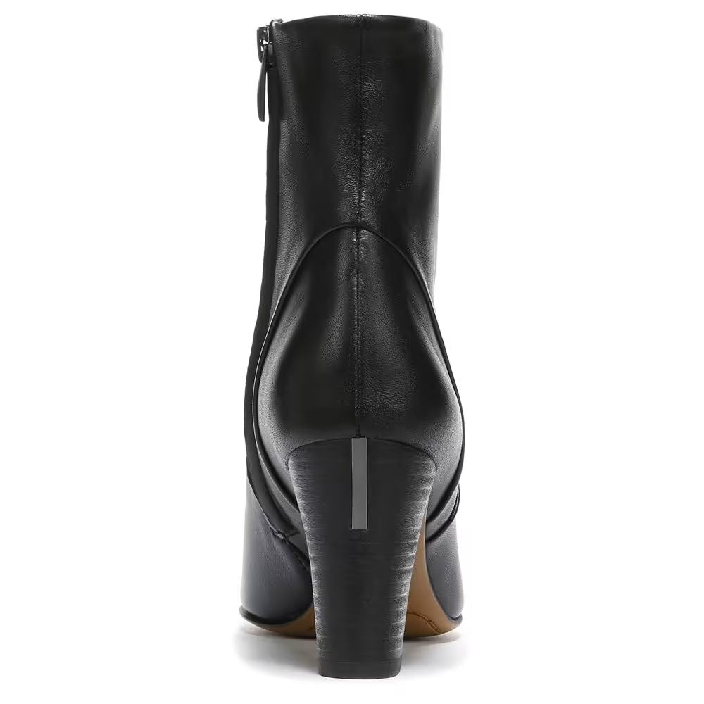 Pia Black Leather Franco Sarto Ankle Boots
