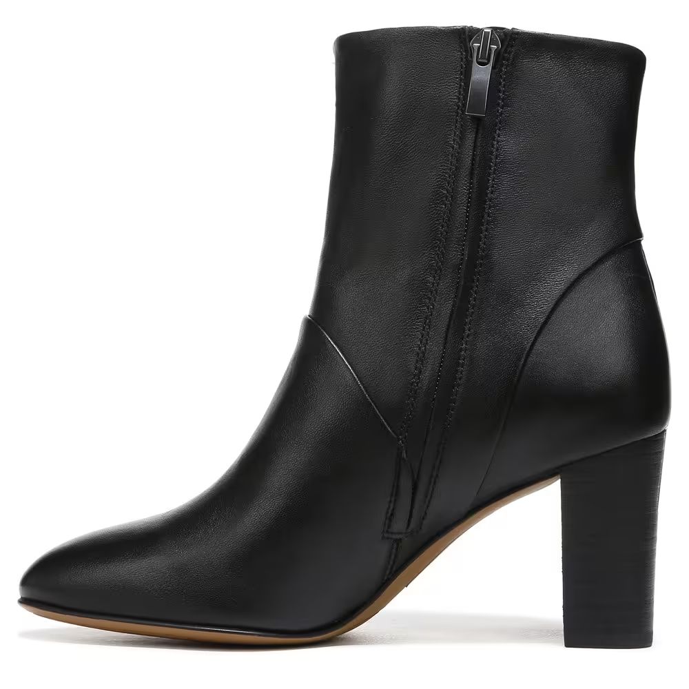 Pia Black Leather Franco Sarto Ankle Boots