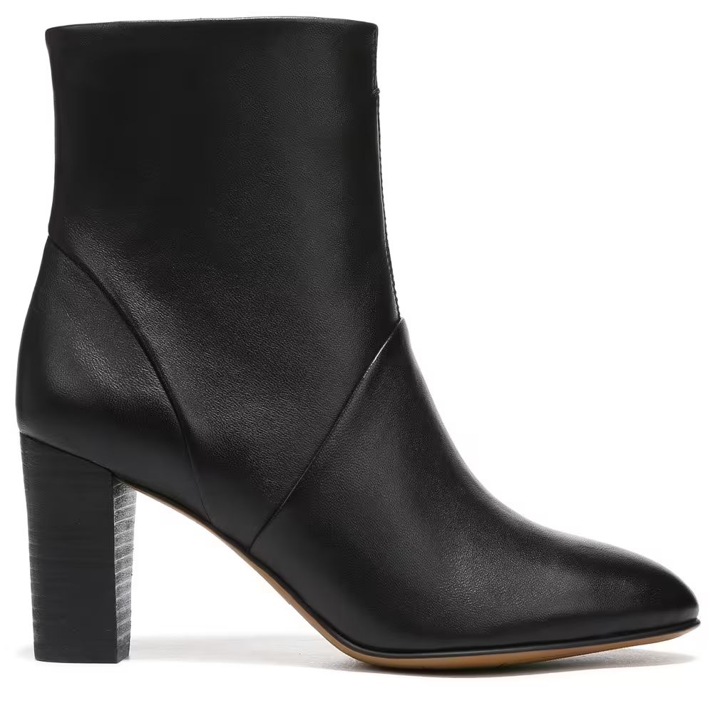 Pia Black Leather Franco Sarto Ankle Boots