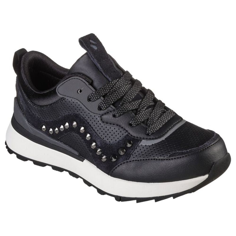 155435 SunnyStreet Leatherette Black Gray Skechers Sneakers