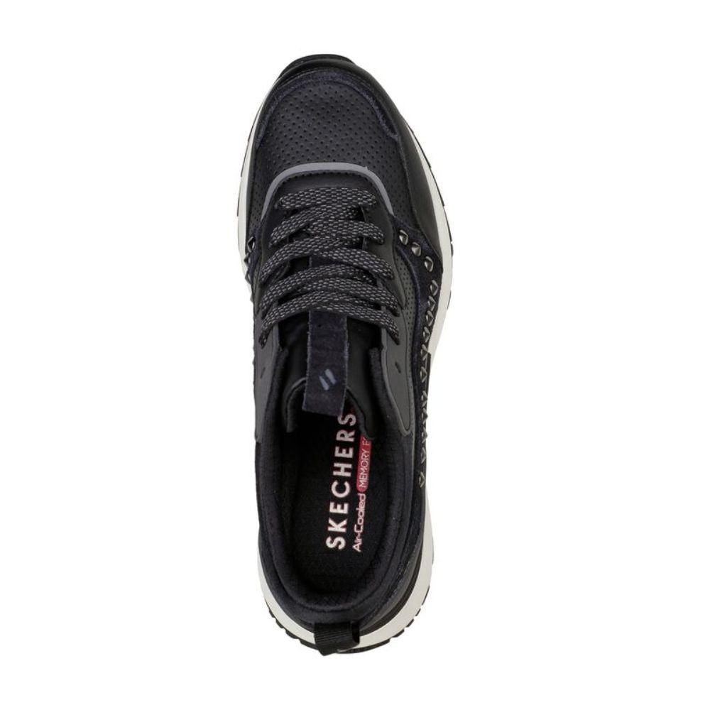 155435 SunnyStreet Leatherette Black Gray Skechers Sneakers