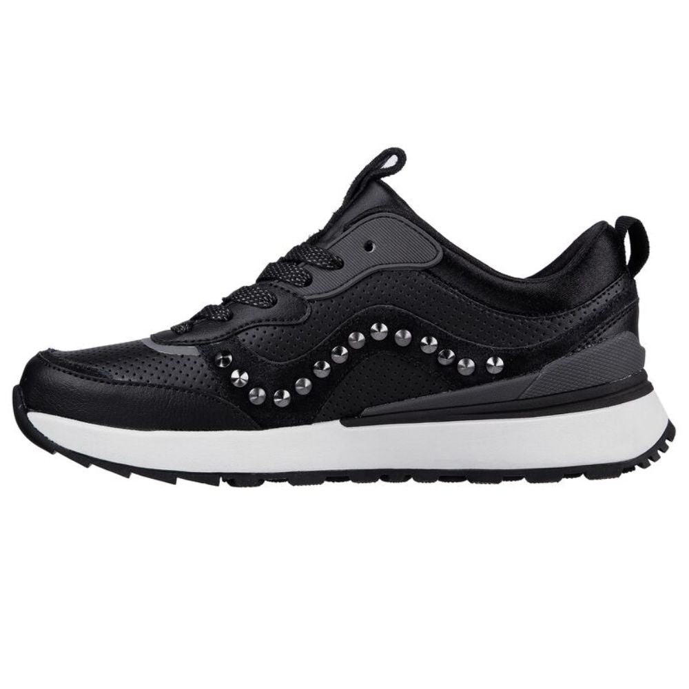 155435 SunnyStreet Leatherette Black Gray Skechers Sneakers