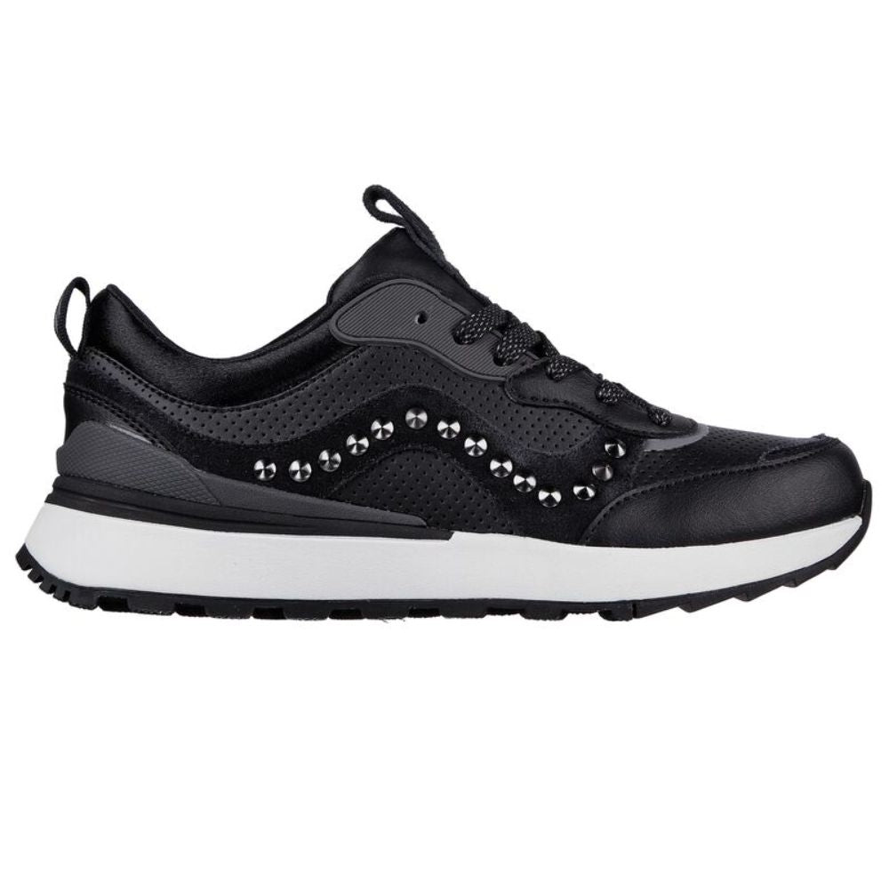 155435 SunnyStreet Leatherette Black Gray Skechers Sneakers