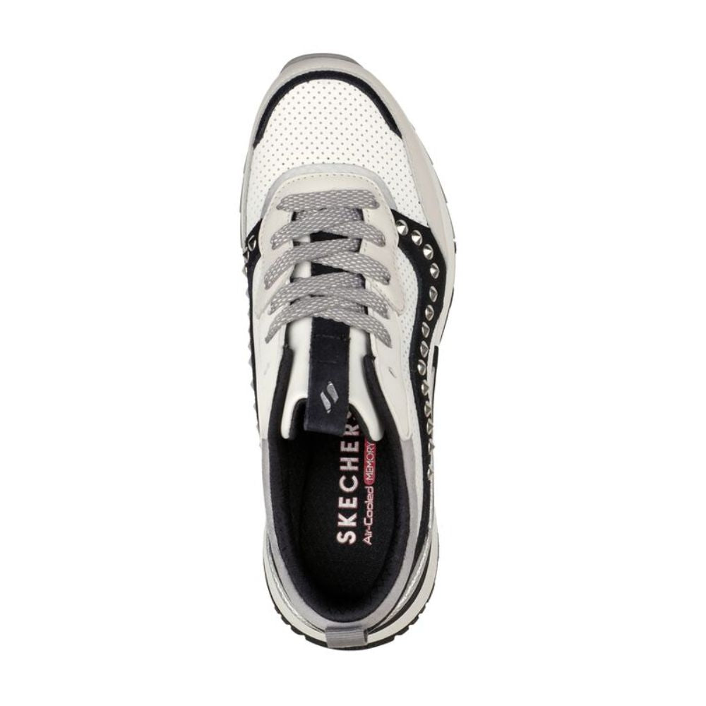 155435 SunnyStreet Leatherette White Black Skechers Sneakers