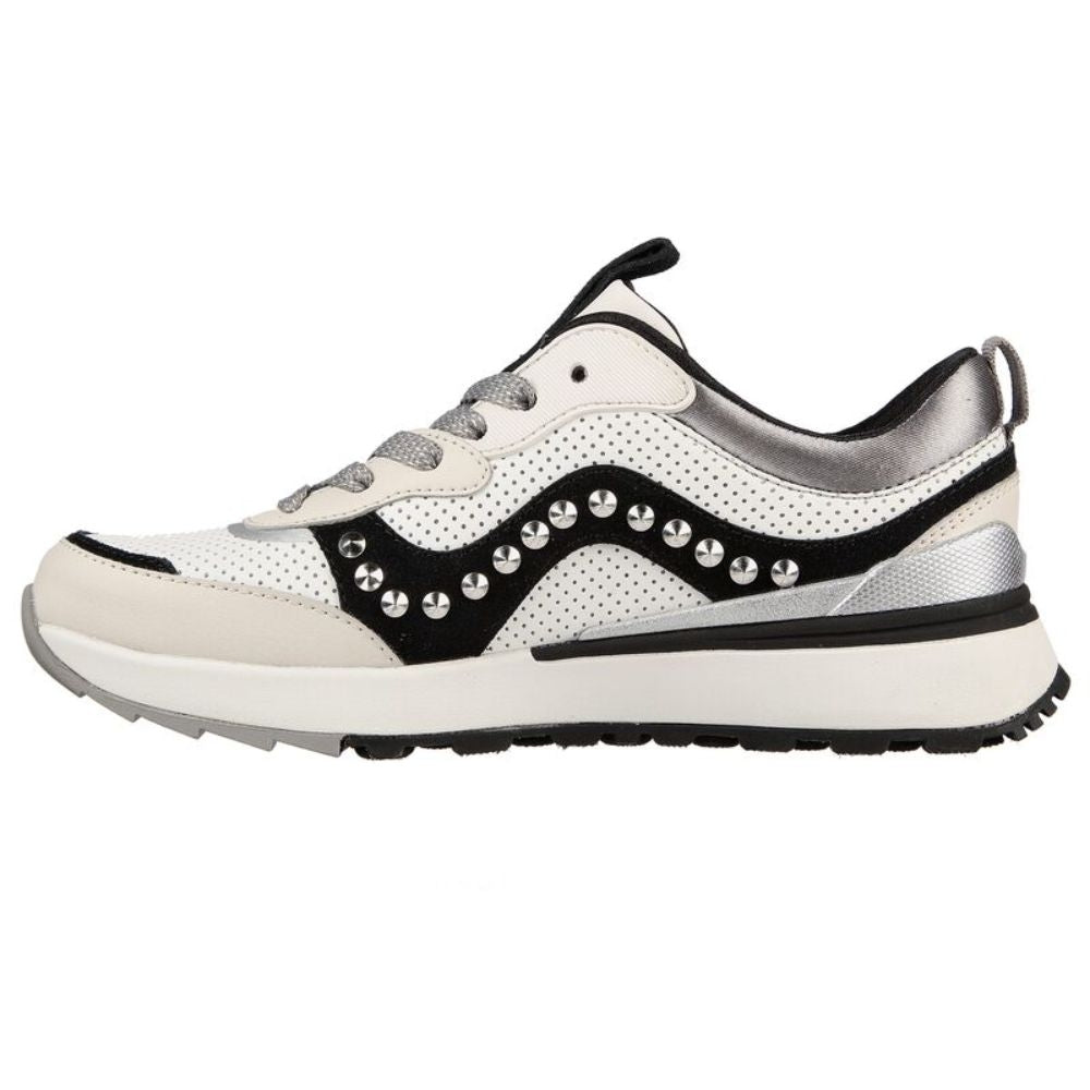 155435 SunnyStreet Leatherette White Black Skechers Sneakers