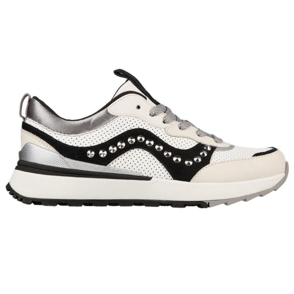 155435 SunnyStreet Leatherette White Black Skechers Sneakers
