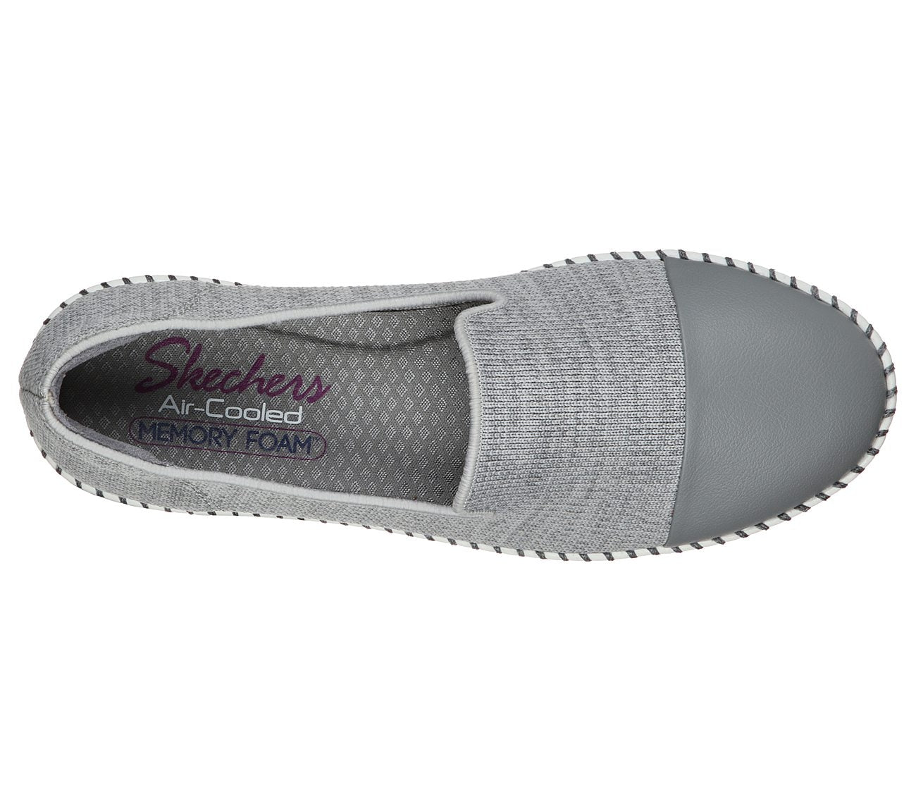Cleo Stitch Cora 158055 Gray Skechers Slip On Flat