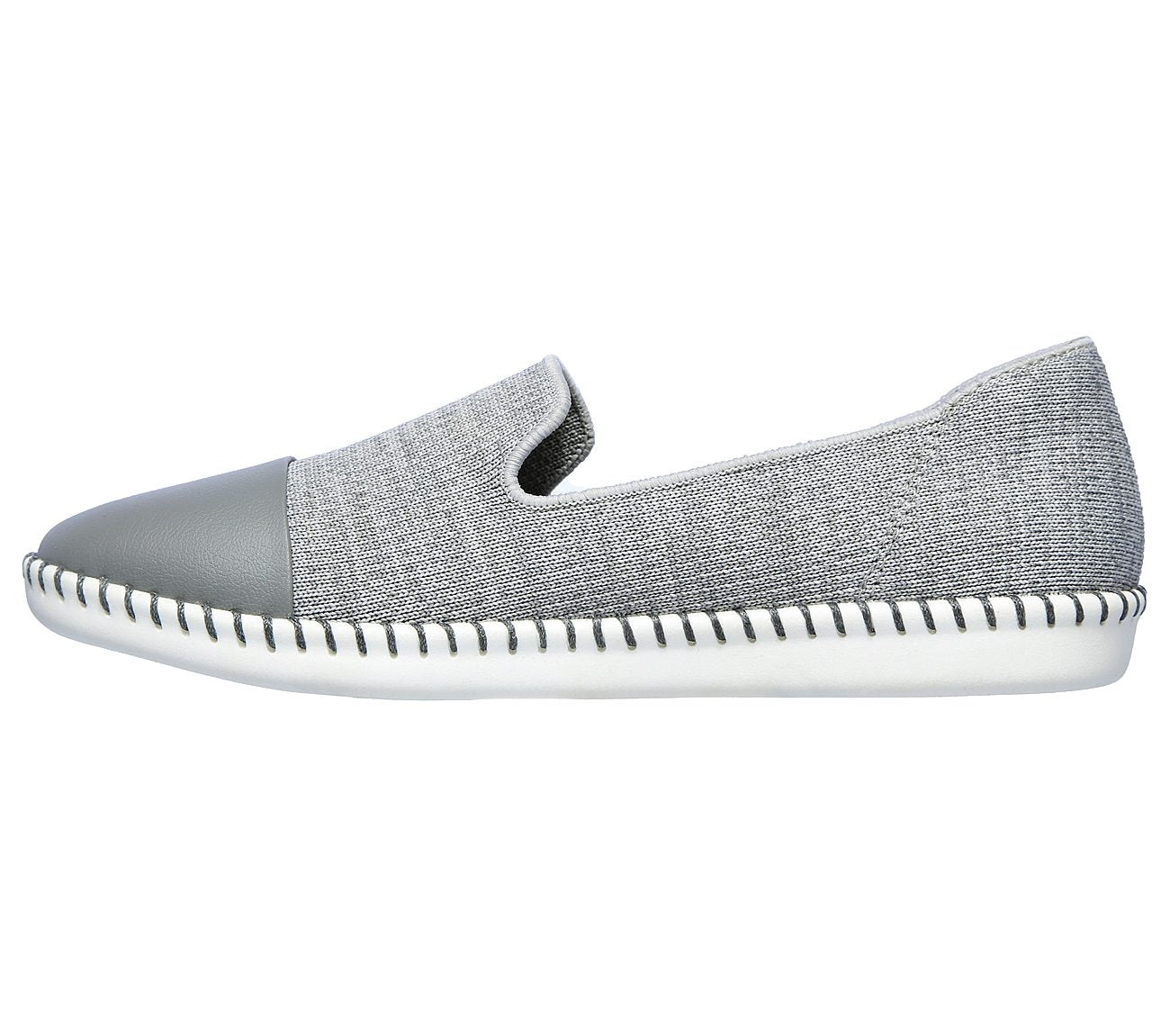 Cleo Stitch Cora 158055 Gray Skechers Slip On Flat