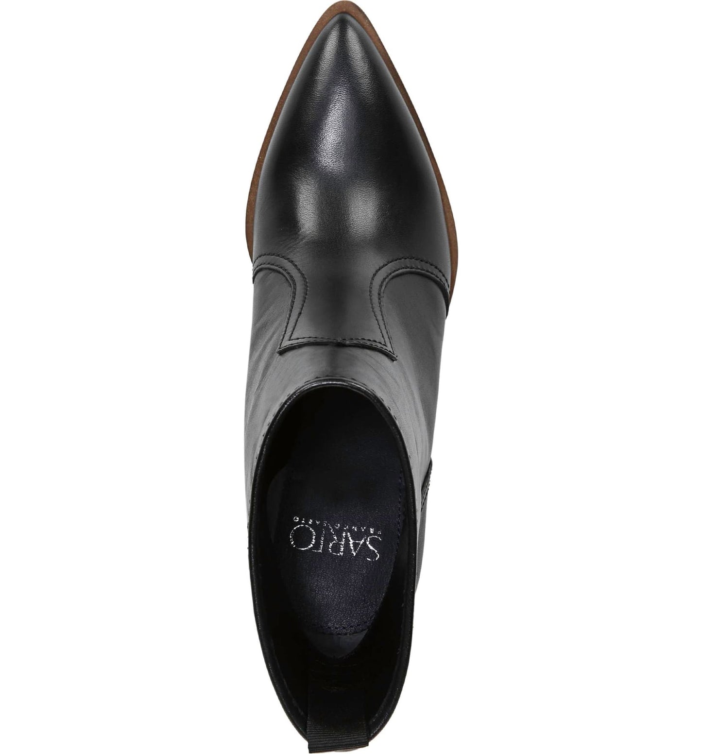 Valentina Black Leather Franco Sarto Ankle Boot