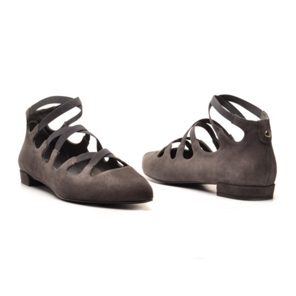 Triplex Slate Suede Stuart Weitzman Flats