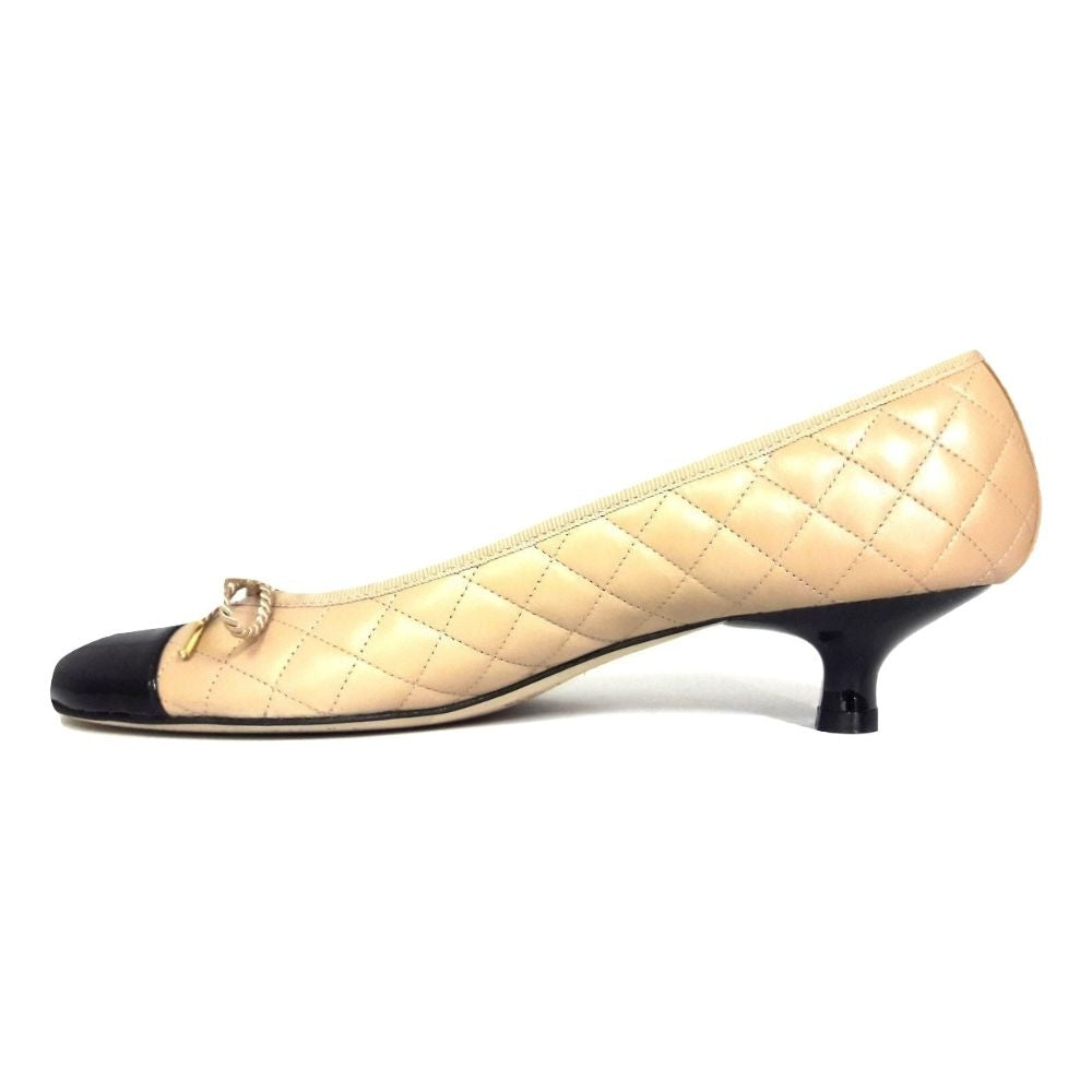 Titou Black Patent Nappa Beige Paul Mayer Pump