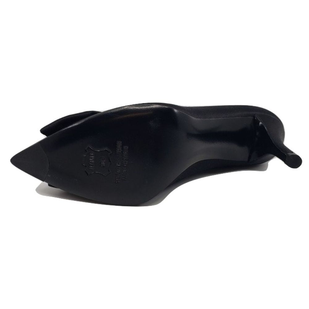 Stuart Weitzman Womens Ringup Black Satin Leather Pumps
