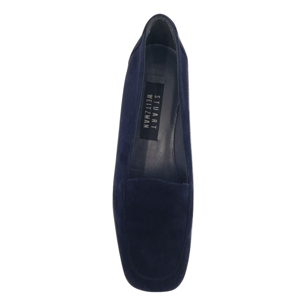 Mocker Navy Suede Stuart Weitzman Loafer Flat