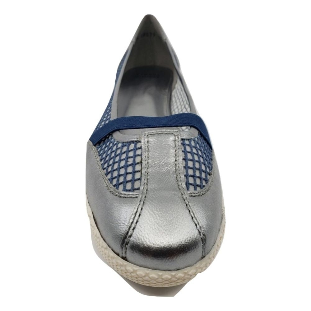 Coolgear Pewter and White Stuart Weitzman Sneaker Flats