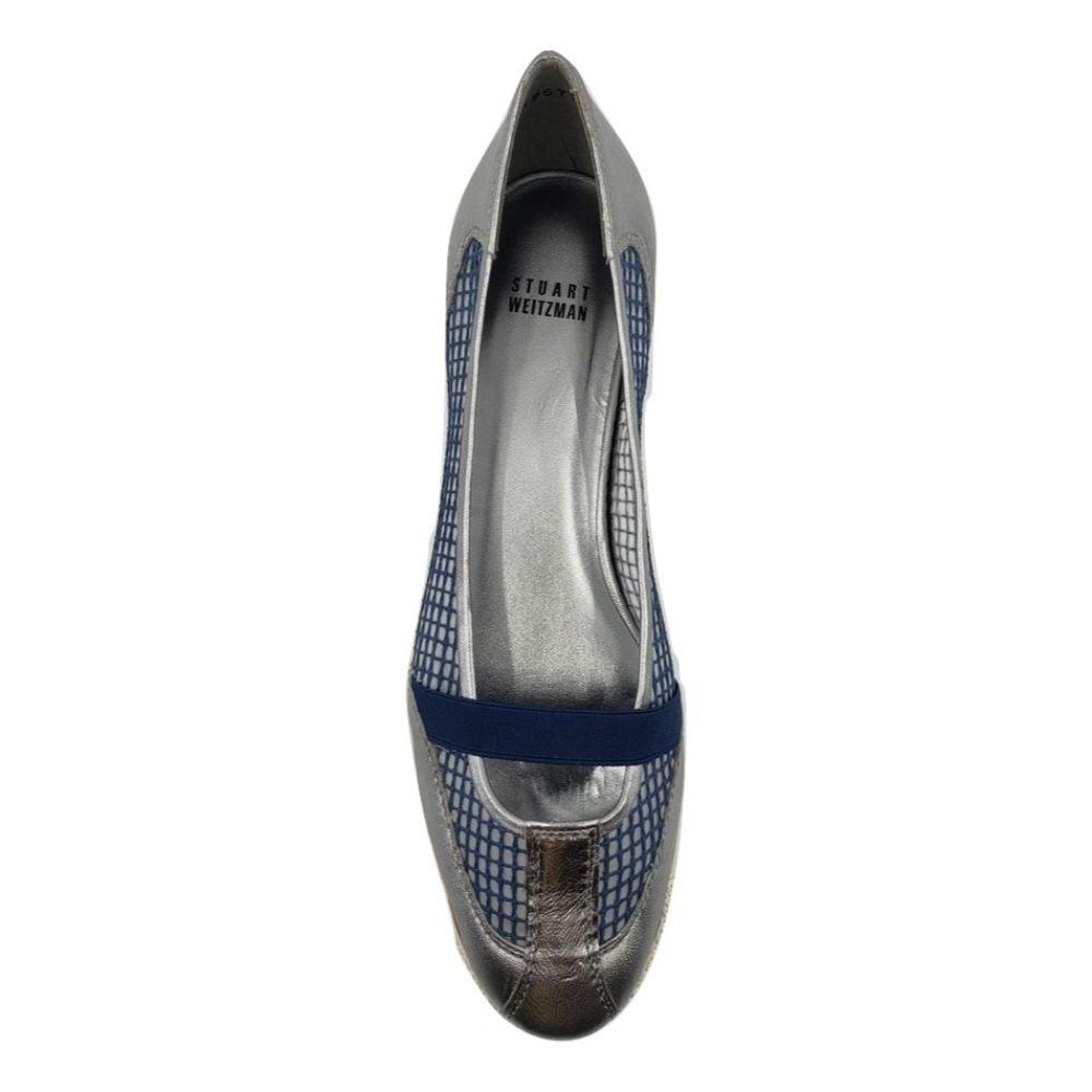 Coolgear Pewter and White Stuart Weitzman Sneaker Flats