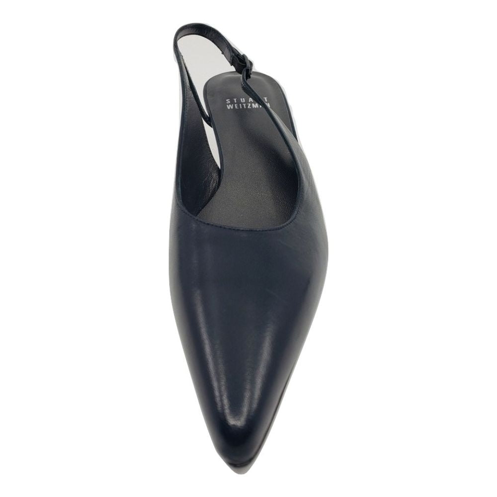 Stuart Weitzman Navy Leather Slingback Pumps