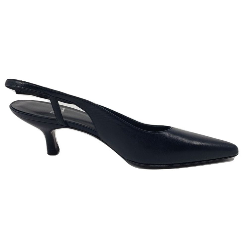 Stuart Weitzman Navy Leather Slingback Pumps