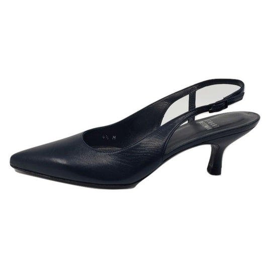 Stuart Weitzman Navy Leather Slingback Pumps