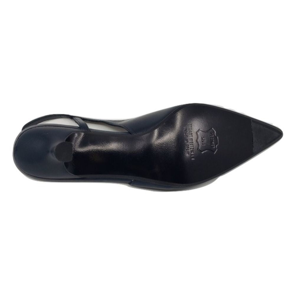 Stuart Weitzman Navy Leather Slingback Pumps