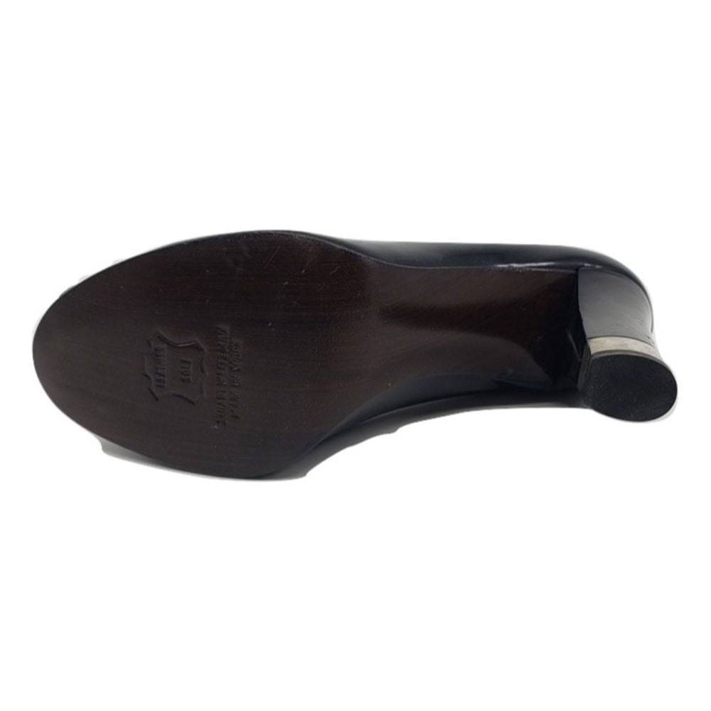 Stuart Weitzman Black Leather Peeptoe Pumps