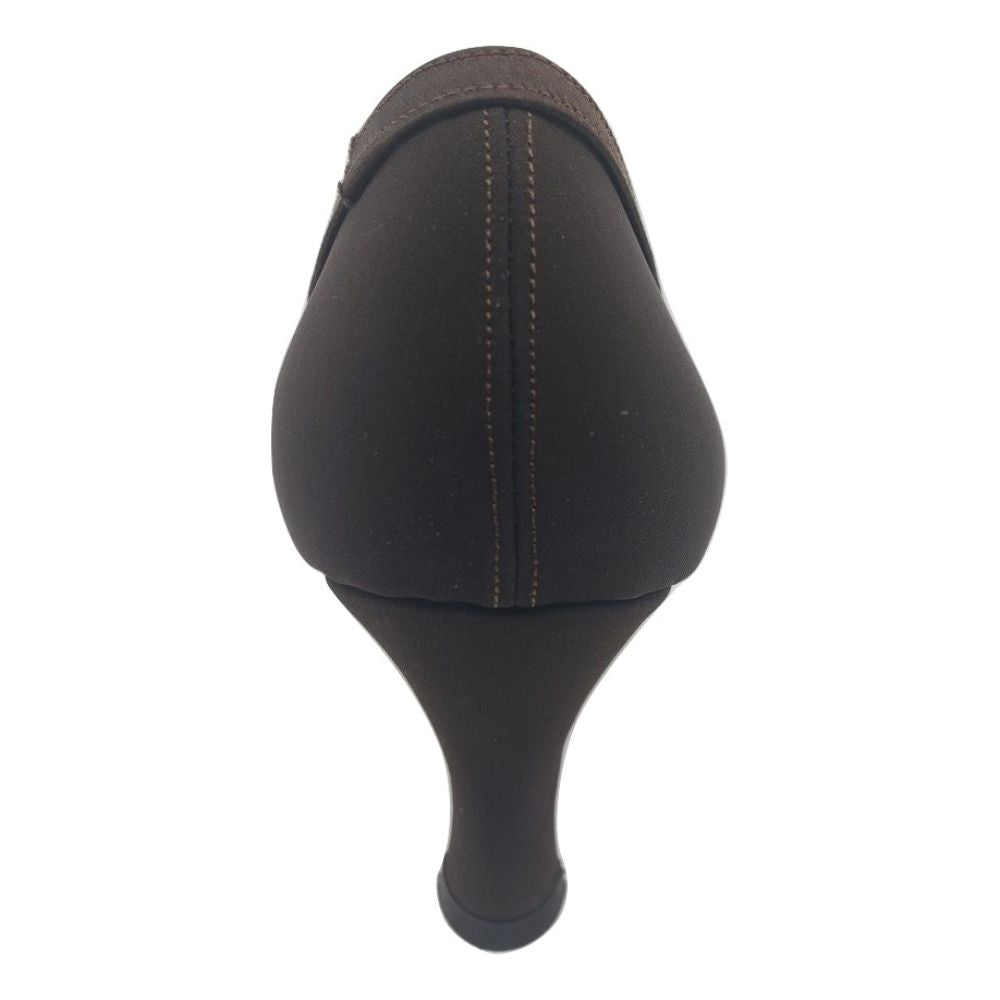 7010 Crepe Marrone Brown Fabric Versani Pumps