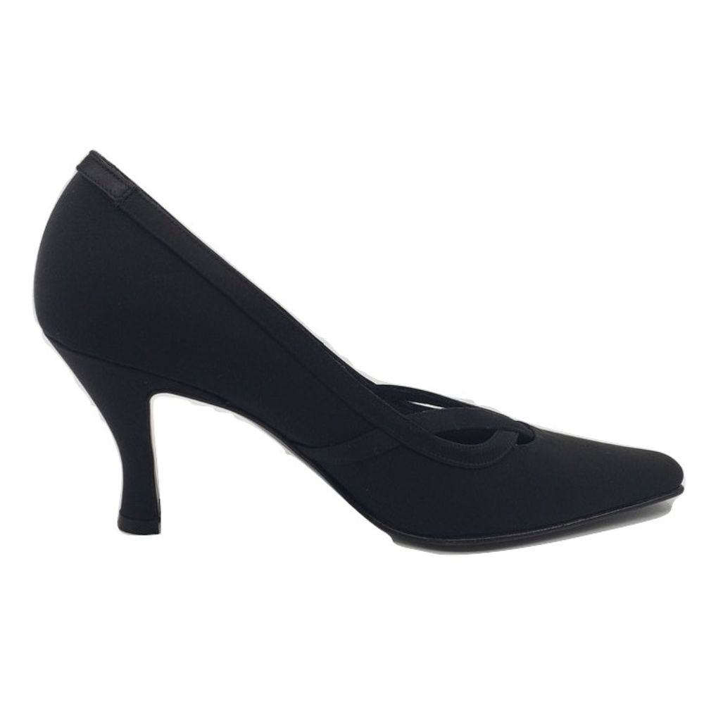 7010 Crepe Black Fabric Versani Pumps