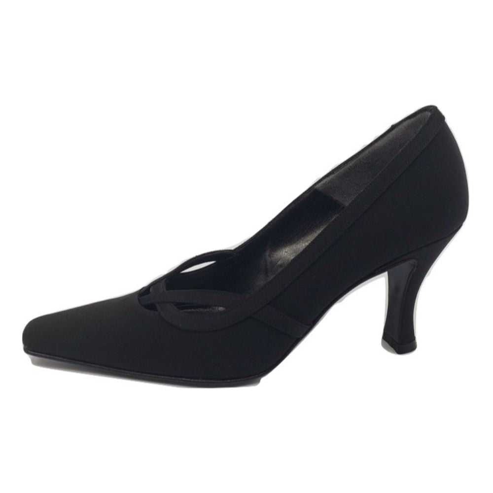 7010 Crepe Black Fabric Versani Pumps