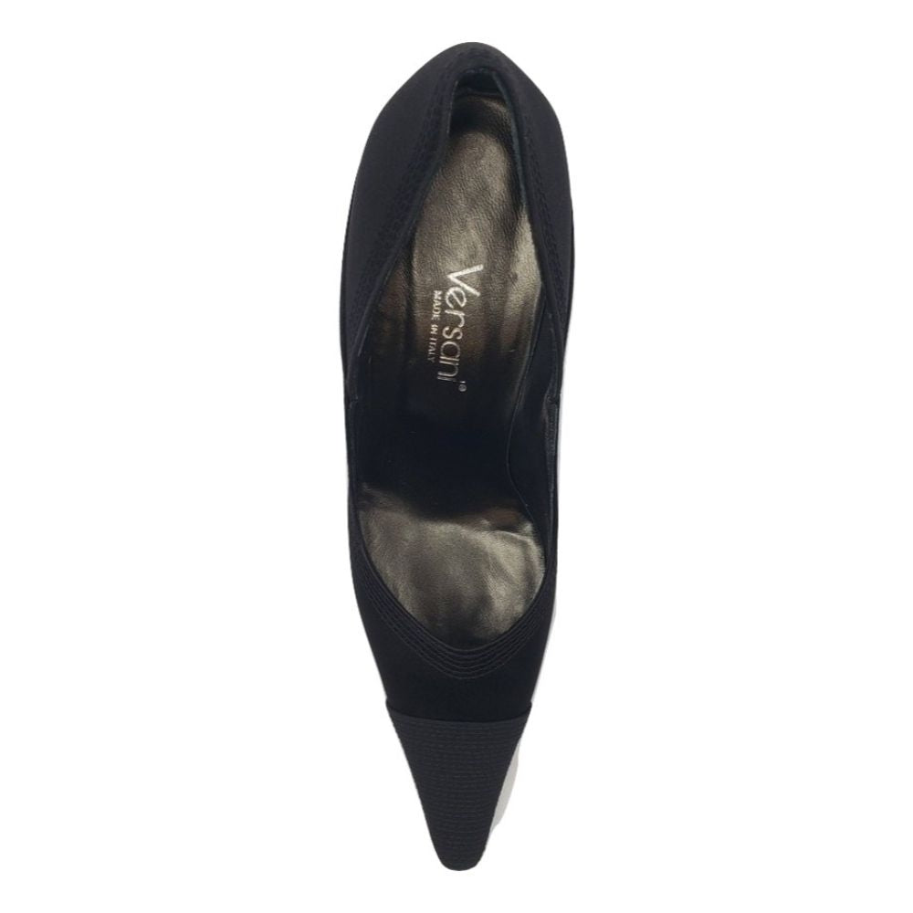 1089 Crepe Raso Black Fabric Versani Pumps