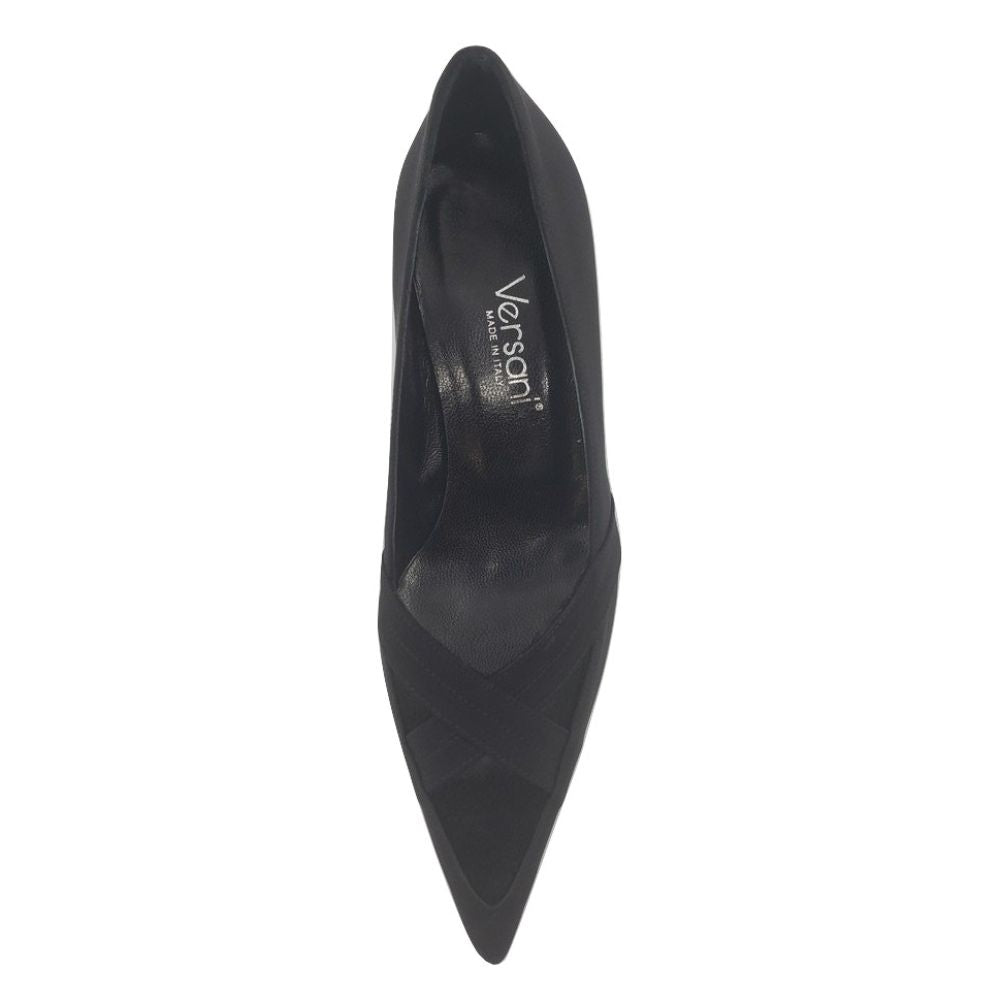 792 Crepe Nero Black Fabric Versani Pumps