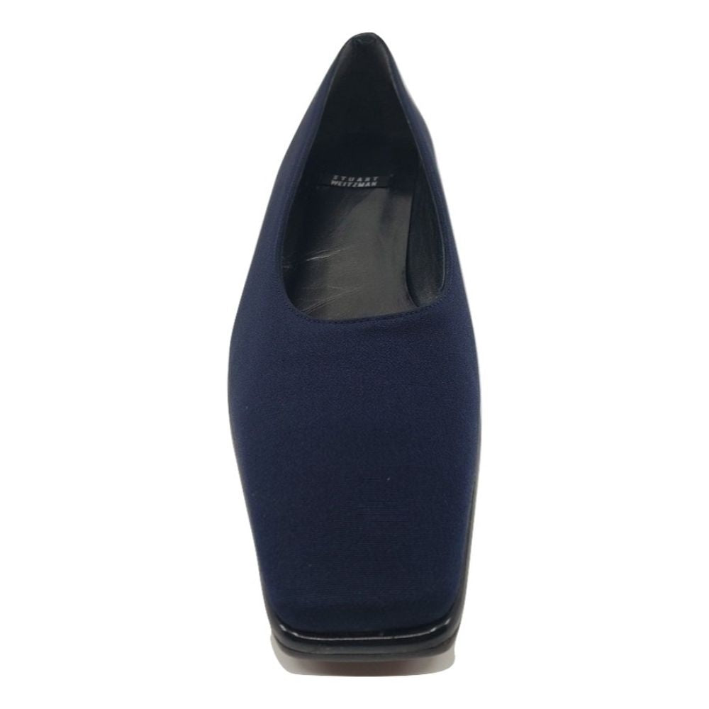 Resutton Navy Crepe Fabric Stuart Weitzman Pumps