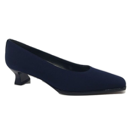 Resutton Navy Crepe Fabric Stuart Weitzman Pumps