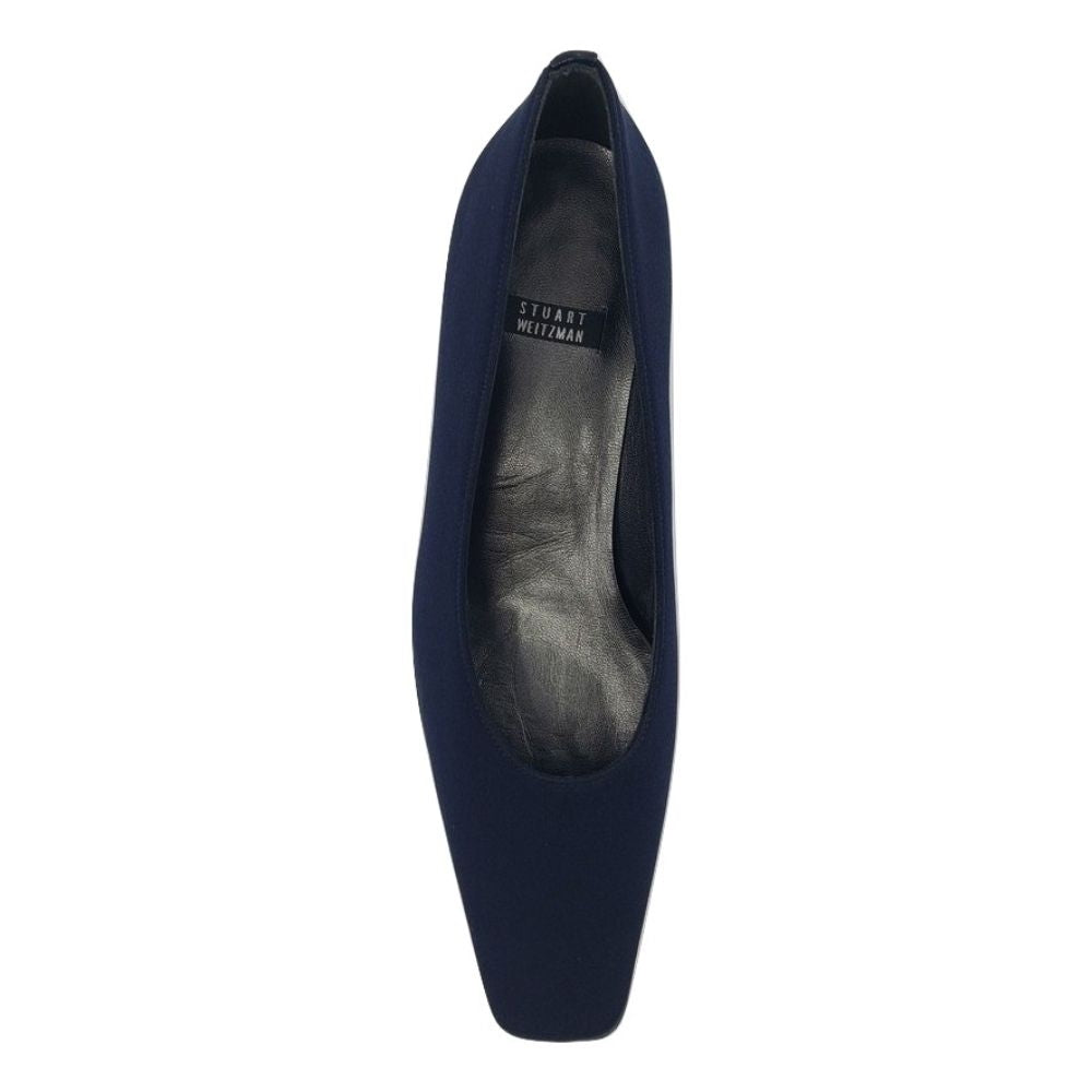 Resutton Navy Crepe Fabric Stuart Weitzman Pumps