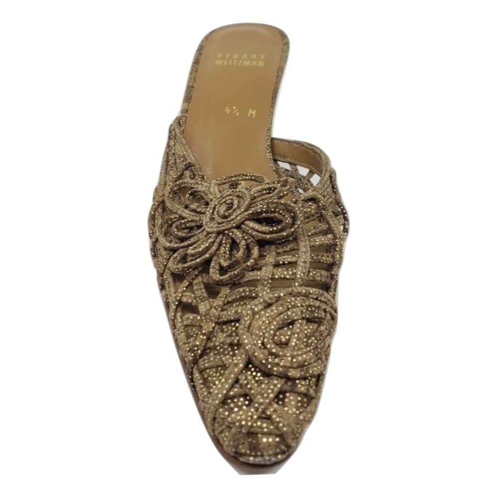 Web of Love Tan Nairobi Fabric Patch Stuart Weitzman Clogs