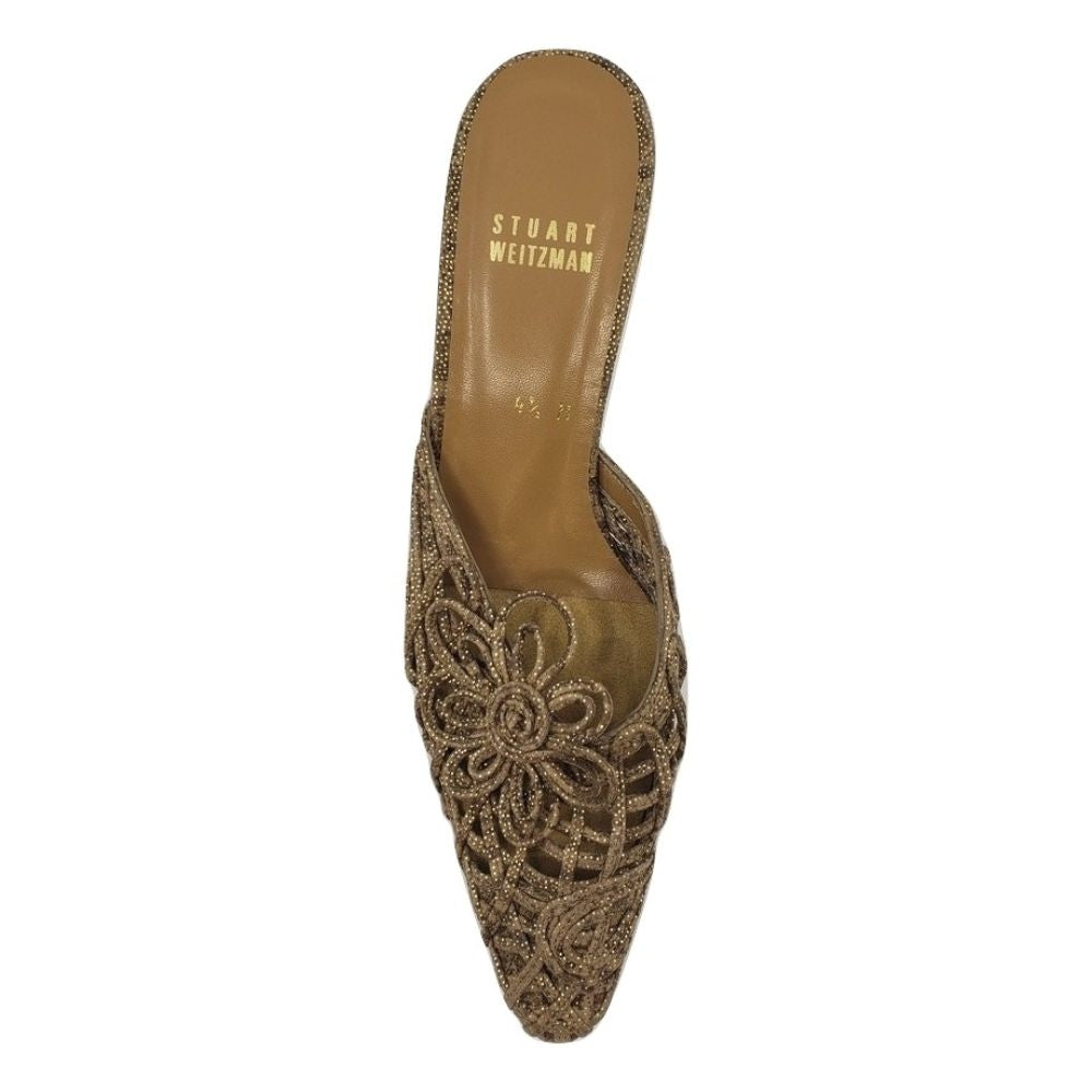 Web of Love Tan Nairobi Fabric Patch Stuart Weitzman Clogs